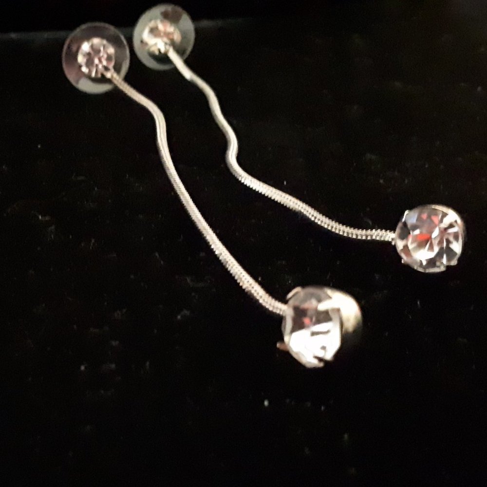 Vintage Rhinestone Shoulder Duster Earrings